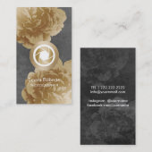 Carte De Visite Photographie florale d'or d'appareil-photo de (Devant / Derrière)