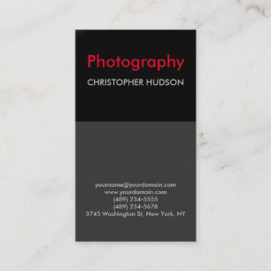 Carte De Visite Photographie grise noire rouge exclusive