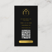 Carte De Visite Photographie immobilière de luxe noir professionne (Dos)