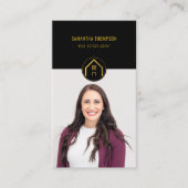 Carte De Visite Photographie immobilière de luxe noir professionne (Devant)