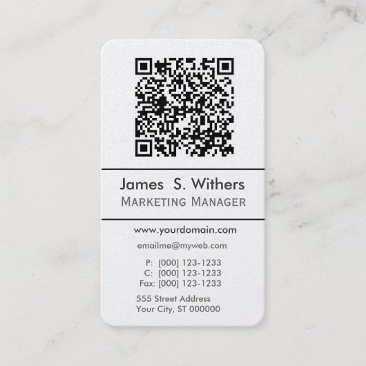 Carte De Visite Photographie / Logo de Techie Modern Minimalist QR (Devant)