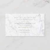 Carte De Visite Photographie mariage en marbre typographie chic de (Dos)