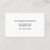 Carte De Visite Photographie Mariage minimale (Dos)
