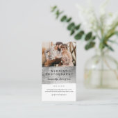 Carte De Visite Photographie mariage moderne brossage d'argent (Debout devant)