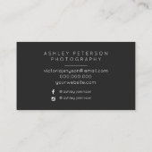 Carte De Visite Photographie mariage simple typographie minimale (Dos)