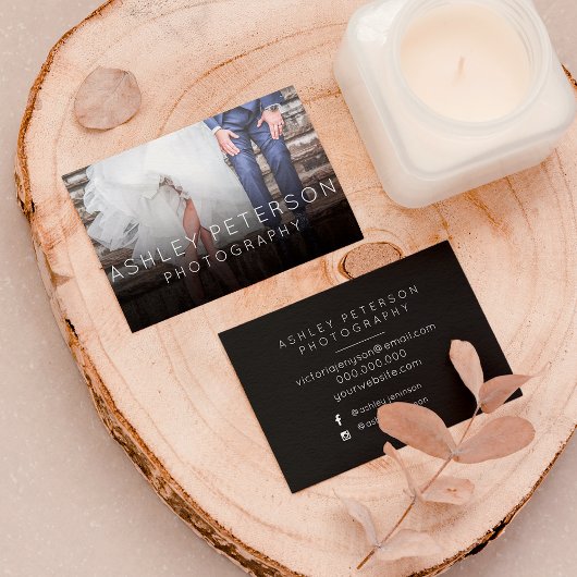 Carte De Visite Photographie mariage simple typographie minimale
