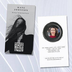 Carte De Visite Photographie minimaliste médias sociaux modernes Q