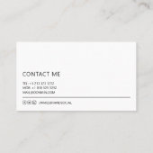 Carte De Visite Photographie minimaliste moderne (Dos)