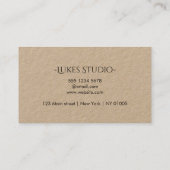 Carte De Visite photographie minimaliste moderne (Dos)