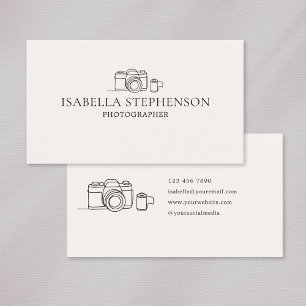 Carte De Visite Photographie minimaliste moderne Appareil photo de