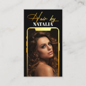 Carte De Visite Photographie moderne Black Gold Sparklist (Devant)