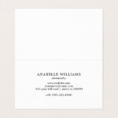 Carte De Visite Photographie moderne et minimale de | (Intérieur déplié)