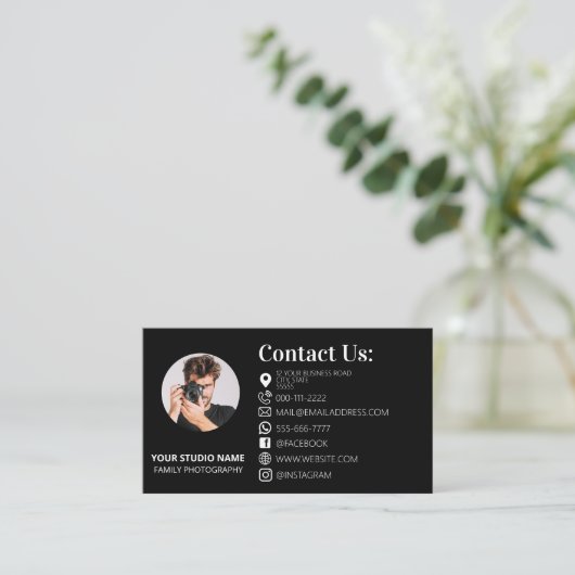 Carte De Visite Photographie moderne Marketing Caméra Photographe (Debout devant)