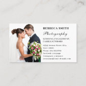 Carte De Visite Photographie Moderne Minimal Simple Photo Blanc (Dos)