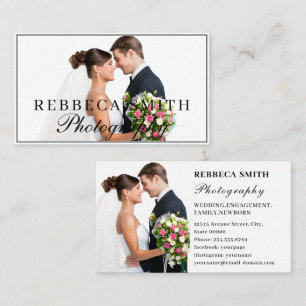 Carte De Visite Photographie Moderne Minimal Simple Photo Blanc