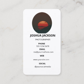 Carte De Visite Photographie Moderne Minimaliste Simple Photo