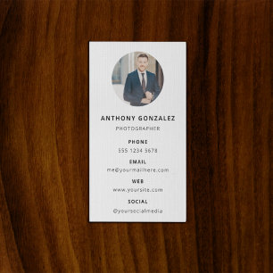 Carte De Visite Photographie Moderne Minimaliste Simple Photo