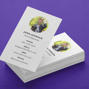 Carte De Visite Photographie Moderne Minimaliste Simple Photo