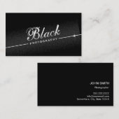 Carte De Visite Photographie Moderne Noir clair Photographe (Devant / Derrière)