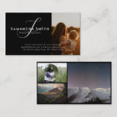 Carte De Visite Photographie moderne noir et blanc 4 photos (Devant / Derrière)