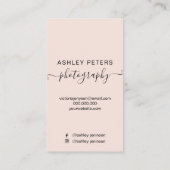 Carte De Visite Photographie moderne noir rose bloc photo (Dos)