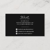 Carte De Visite Photographie moderne noir tendance calligraphie ph (Dos)