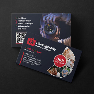 Carte De Visite Photographie Moderne Photo Photographe Code QR