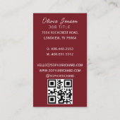 Carte De Visite Photographie moderne Photographe Code QR (Dos)