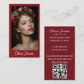Carte De Visite Photographie moderne Photographe Code QR (Devant / Derrière)