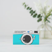 Carte De Visite Photographie moderne Photographe Turquoise caméra (Debout devant)