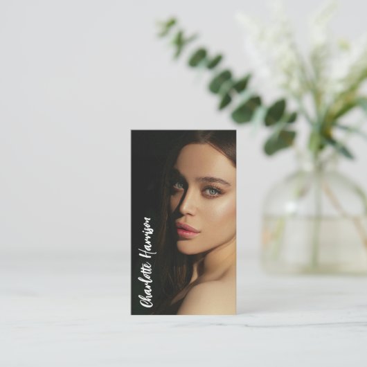 Carte De Visite Photographie moderne Script photo complet (Debout devant)