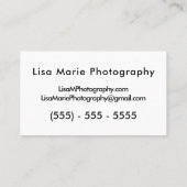 Carte De Visite Photographie moderne simple d'appareil-photo (Dos)