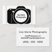 Carte De Visite Photographie moderne simple d'appareil-photo (Devant / Derrière)