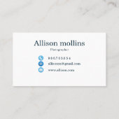 Carte De Visite Photographie moderne simple et propre (Dos)