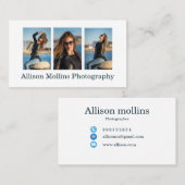 Carte De Visite Photographie moderne simple et propre (Devant / Derrière)