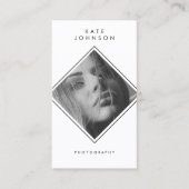 Carte De Visite Photographie moderne simple noir et blanc Code QR (Devant)