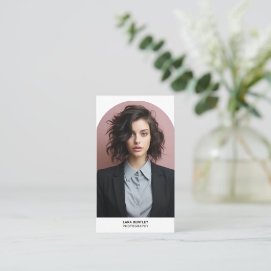 Carte De Visite Photographie moderne style de code QR (Debout devant)