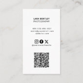 Carte De Visite Photographie moderne style de code QR (Dos)