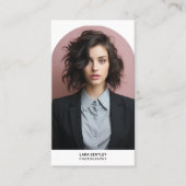 Carte De Visite Photographie moderne style de code QR (Devant)