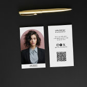 Carte De Visite Photographie moderne style de code QR