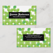 Carte De Visite Photographie naturelle | Illustrations de feuille  (Devant / Derrière)