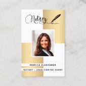 Carte De Visite Photographie noir blanc or code QR agent de signat (Devant)