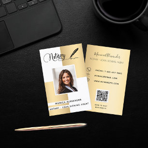 Carte De Visite Photographie noir blanc or code QR agent de signat