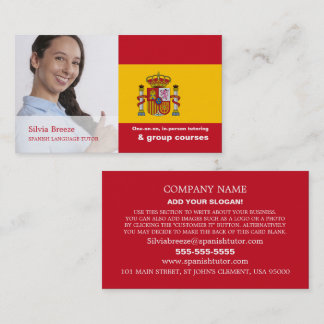 Carte De Visite Photographie personnalisée, Tuteur Espagnol