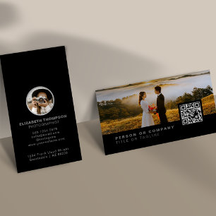 Carte De Visite Photographie Photographe élégant Code QR