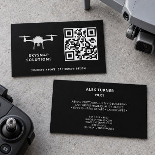 Carte De Visite Photographie pilote de drone Code QR personnalisé
