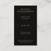 Carte De Visite Photographie professionnelle (Dos)