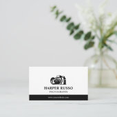 Carte De Visite Photographie professionnelle blanche et noire (Debout devant)