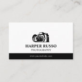 Carte De Visite Photographie professionnelle blanche et noire (Devant)