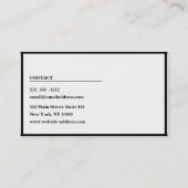 Carte De Visite Photographie professionnelle créative (Dos)